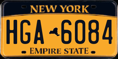 NY license plate HGA6084