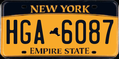 NY license plate HGA6087