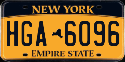 NY license plate HGA6096