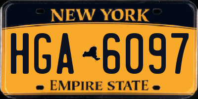 NY license plate HGA6097