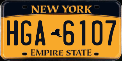 NY license plate HGA6107