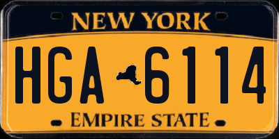 NY license plate HGA6114