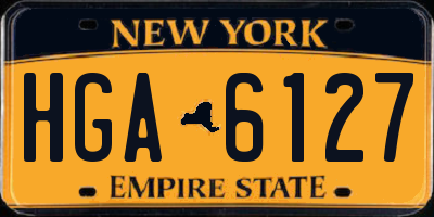 NY license plate HGA6127