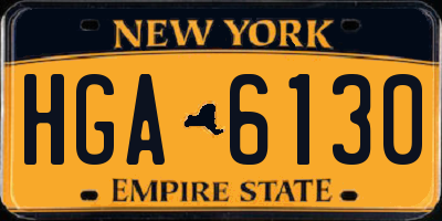 NY license plate HGA6130