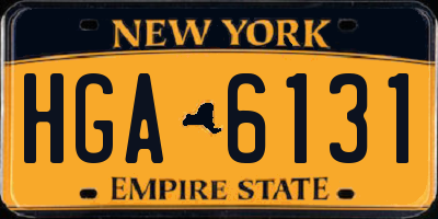 NY license plate HGA6131