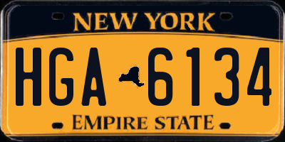 NY license plate HGA6134