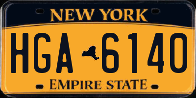 NY license plate HGA6140