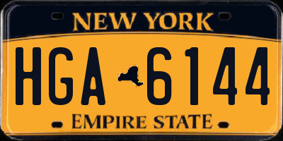 NY license plate HGA6144