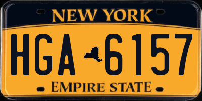 NY license plate HGA6157