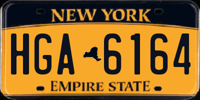 NY license plate HGA6164