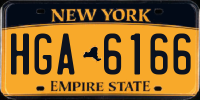 NY license plate HGA6166