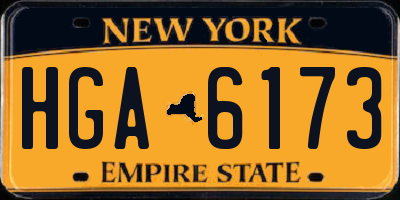 NY license plate HGA6173