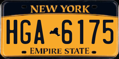 NY license plate HGA6175