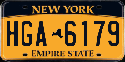 NY license plate HGA6179