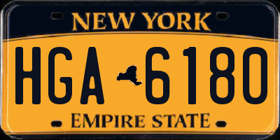 NY license plate HGA6180