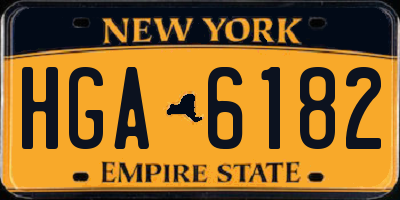 NY license plate HGA6182