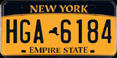 NY license plate HGA6184