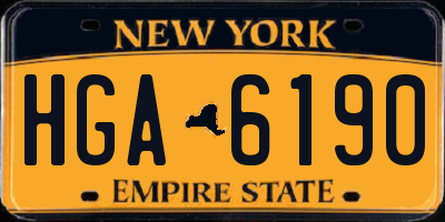 NY license plate HGA6190