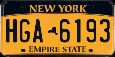 NY license plate HGA6193