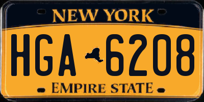 NY license plate HGA6208