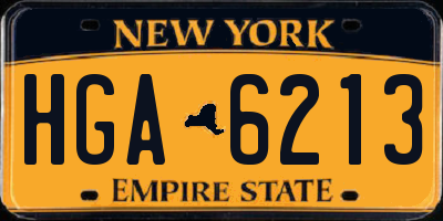 NY license plate HGA6213