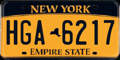 NY license plate HGA6217