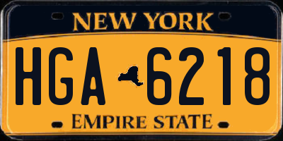 NY license plate HGA6218