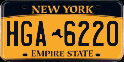 NY license plate HGA6220