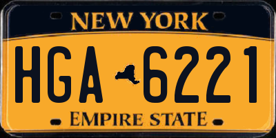 NY license plate HGA6221