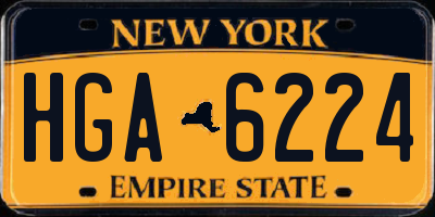 NY license plate HGA6224