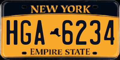 NY license plate HGA6234