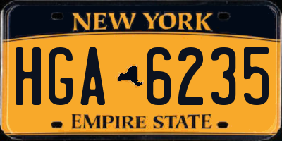 NY license plate HGA6235