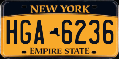 NY license plate HGA6236