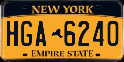NY license plate HGA6240