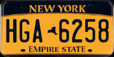 NY license plate HGA6258