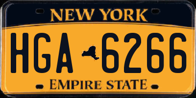 NY license plate HGA6266