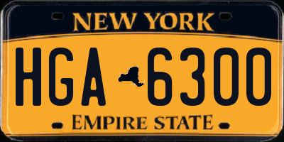 NY license plate HGA6300