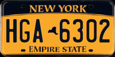 NY license plate HGA6302