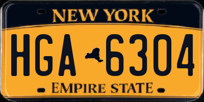 NY license plate HGA6304