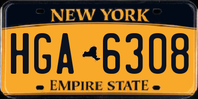 NY license plate HGA6308