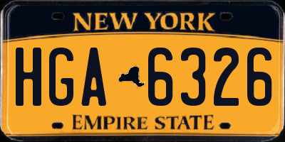 NY license plate HGA6326