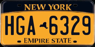 NY license plate HGA6329