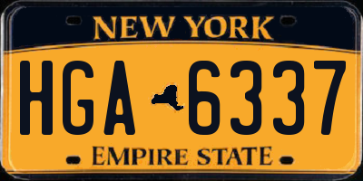 NY license plate HGA6337