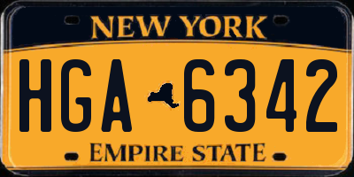 NY license plate HGA6342