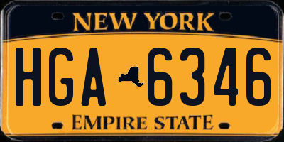 NY license plate HGA6346