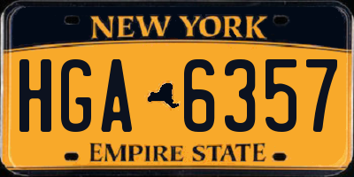 NY license plate HGA6357