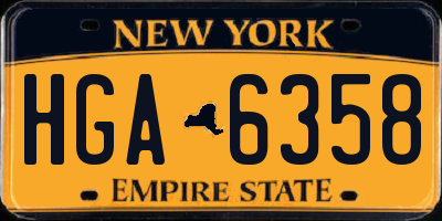 NY license plate HGA6358