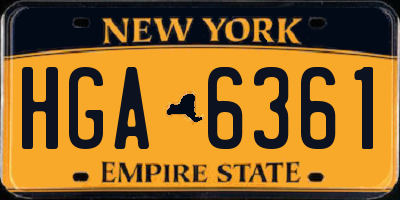 NY license plate HGA6361