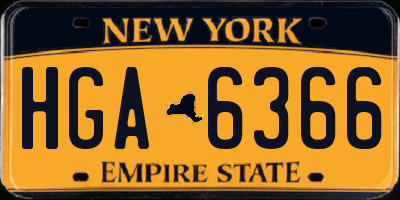 NY license plate HGA6366