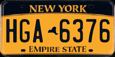 NY license plate HGA6376